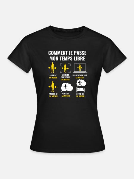 HOW I SPEND MY FREE TIME - strength training - Women's T-Shirt - black