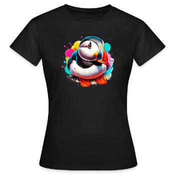 Puffin - Women's T-Shirt - black - Front - AI Model Female 172 dark (172cm)