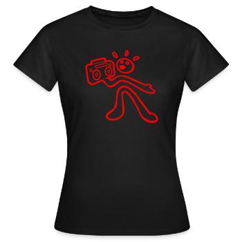 gheto blaster - Women's T-Shirt - black - Front - AI Model Female 172 dark (172cm)