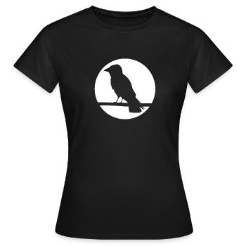 Crow on a branch - Women's T-Shirt - black - Front - AI Model Female 172 dark (172cm)