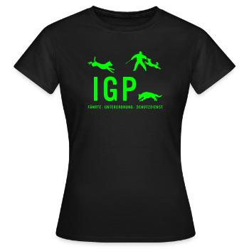 IGP Hundesport - Gruen - Frauen T-Shirt - Schwarz - Vorne - AI Model Female 172 dark (172cm)