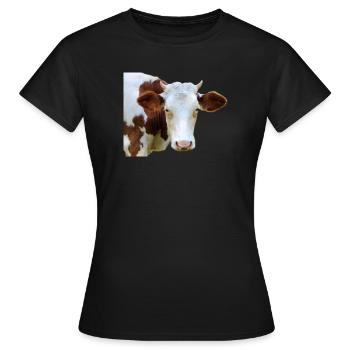 Drôle d’agriculteurs de têtes de vache de vache - T-shirt Femme - noir - Devant - AI Model Female 172 dark (172cm)
