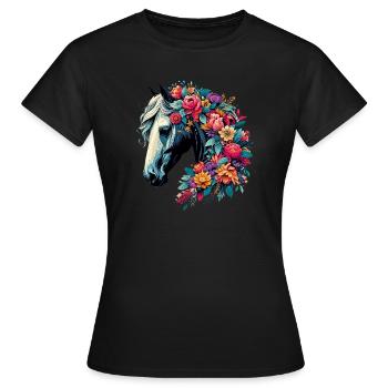 Cheval - T-shirt Femme - noir - Devant - AI Model Female 172 dark (172cm)