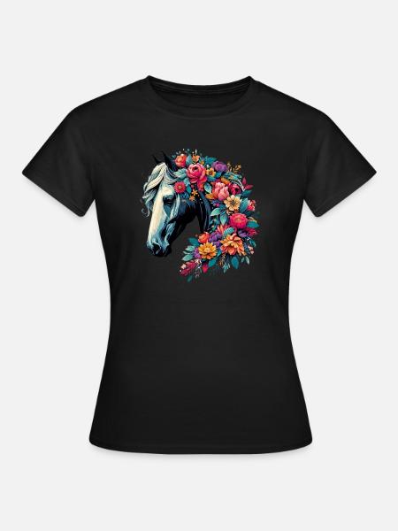 Pferd - Frauen T-Shirt - Schwarz