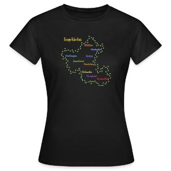 Ennepe Ruhr Kreis - Frauen T-Shirt - Schwarz - Vorne - AI Model Female 172 dark (172cm)