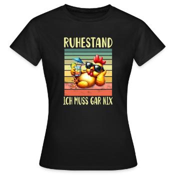 Ruhestand Rentner Rentnerin - Frauen T-Shirt - Schwarz - Vorne - AI Model Female 172 dark (172cm)
