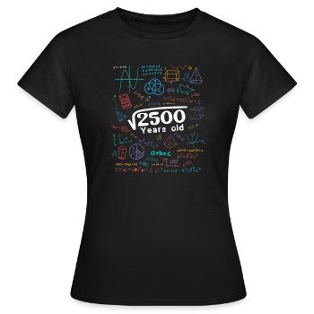 2500 ans de gribouillages mathématiques - T-shirt Femme - noir - Devant - AI Model Female 172 dark (172cm)