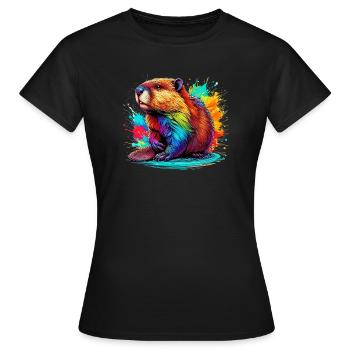 Bieber - Frauen T-Shirt - Schwarz - Vorne - AI Model Female 172 dark (172cm)