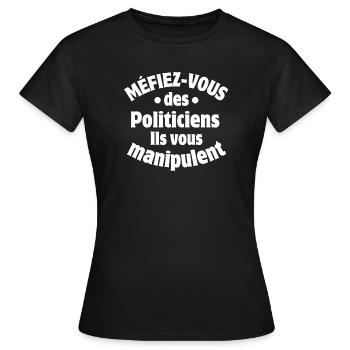 Politik, Politiker, Politiker - Frauen T-Shirt - Schwarz - Vorne - AI Model Female 172 dark (172cm)