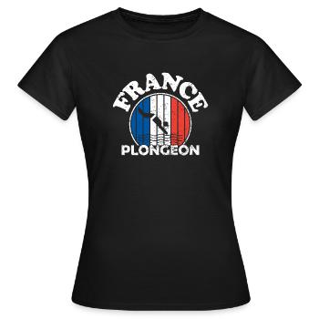 Plongeon - France plongeon - France - France sport - T-shirt Femme - noir - Devant - AI Model Female 172 dark (172cm)