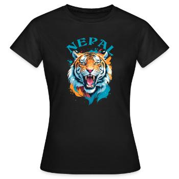 Tigre Du Népal - T-shirt Femme - noir - Devant - AI Model Female 172 dark (172cm)
