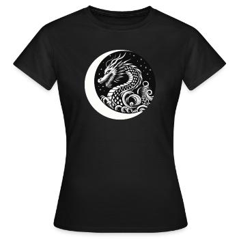 Dragon chinois - T-shirt Femme - noir - Devant - AI Model Female 172 dark (172cm)