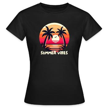 Ambiance estivale - T-shirt Femme - noir - Devant - AI Model Female 172 dark (172cm)