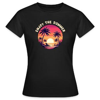 Genießen Sie den Sommer - Frauen T-Shirt - Schwarz - Vorne - AI Model Female 172 dark (172cm)