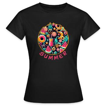 Summer colours - Women's T-Shirt - black - Front - AI Model Female 172 dark (172cm)