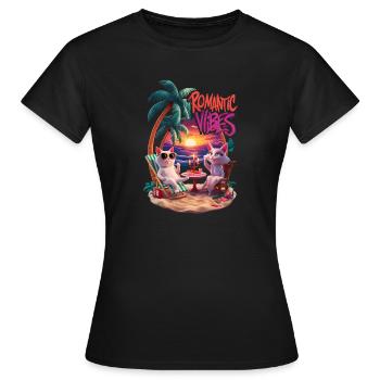 Gueule de bois romantique sur la plage - T-shirt Femme - noir - Devant - AI Model Female 172 dark (172cm)
