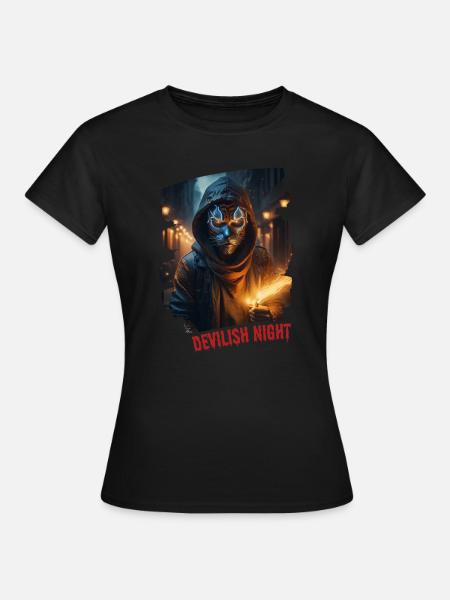 DEVILISH NIGHT - Frauen T-Shirt - Schwarz