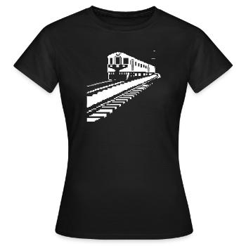 Eisenbahn Pixelkunst - Frauen T-Shirt - Schwarz - Vorne - AI Model Female 172 dark (172cm)