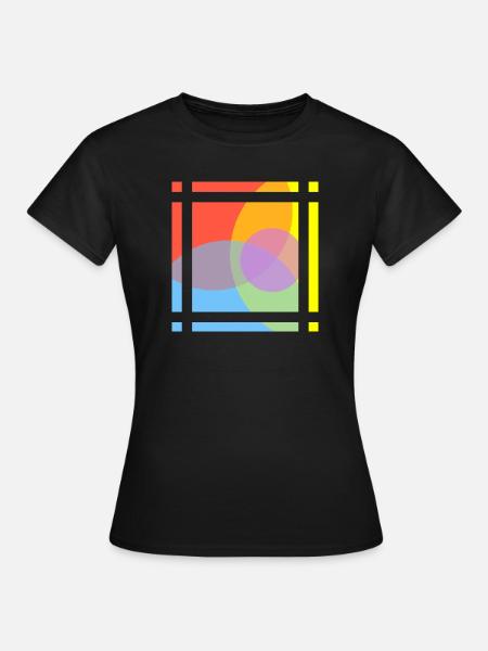 Geometrische Farbenspiele  - Frauen T-Shirt - Schwarz