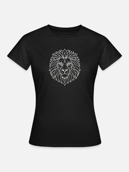 Psychedelischer Löwe Mandala - Frauen T-Shirt - Schwarz