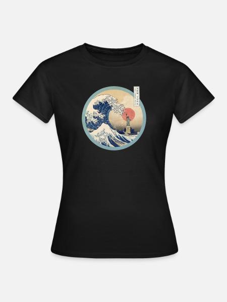La Grande Vague et New York - T-shirt Femme - noir