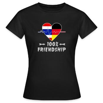 100 % amitié entre la Thaïlande et l'Allemagne - T-shirt Femme - noir - Devant - AI Model Female 172 dark (172cm)