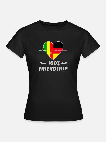 Mali und Deutschland 100% Freundschaft - Frauen T-Shirt - Schwarz