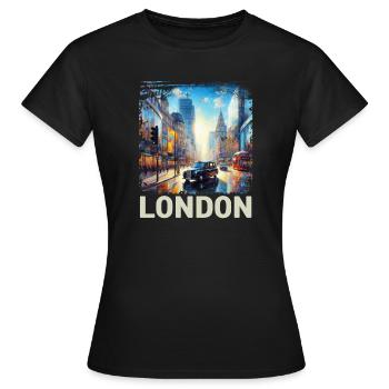 Londres - T-shirt Femme - noir - Devant - AI Model Female 172 dark (172cm)