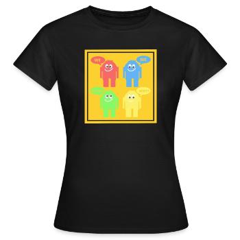 Drôles d’hommes - T-shirt Femme - noir - Devant - AI Model Female 172 dark (172cm)