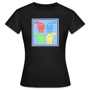 Drôles d’hommes - T-shirt Femme - noir - Devant - AI Model Female 172 dark (172cm)