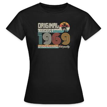 August 1969 anniversaire August 1969 cadeau - T-shirt Femme - noir - Devant - AI Model Female 172 dark (172cm)