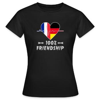 Frankreich und Deutschland 100% Freundschaft - Frauen T-Shirt - Schwarz - Vorne - AI Model Female 172 dark (172cm)