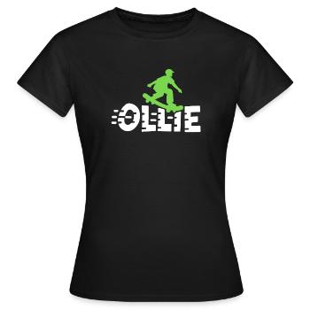 Ollie Skateboarding Skateboarder - Frauen T-Shirt - Schwarz - Vorne - AI Model Female 172 dark (172cm)