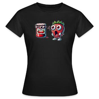 Design amusant de confiture de fraises - T-shirt Femme - noir - Devant - AI Model Female 172 dark (172cm)