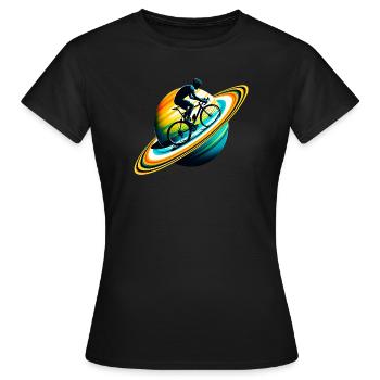 Cycliste sur Saturne - T-shirt Femme - noir - Devant - AI Model Female 172 dark (172cm)