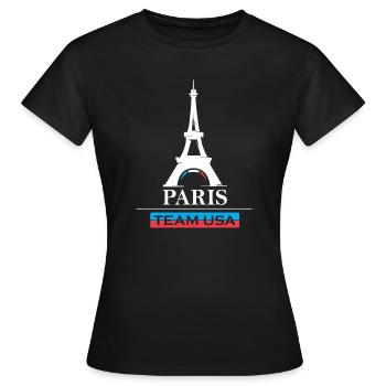 Paris team USA Sport Spiele Athlet Sportler Logo - Frauen T-Shirt - Schwarz - Vorne - AI Model Female 172 dark (172cm)