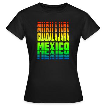 Guadalajara Mexiko Regenbogen Design - Frauen T-Shirt - Schwarz - Vorne - AI Model Female 172 dark (172cm)