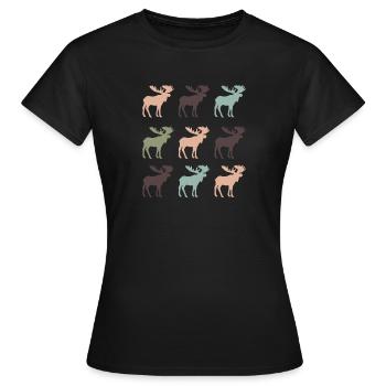Elch - Frauen T-Shirt - Schwarz - Vorne - AI Model Female 172 dark (172cm)