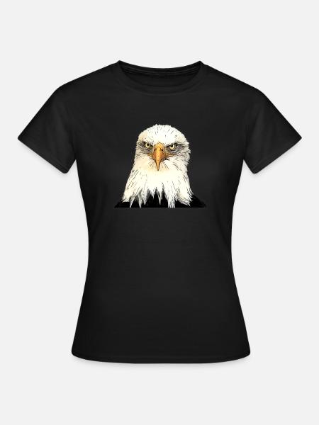 Adlerkopf Illustration mit intensivem Blick - Frauen T-Shirt - Schwarz