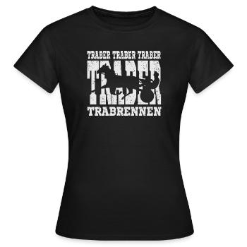 Dekoratives Traber Design - Frauen T-Shirt - Schwarz - Vorne - AI Model Female 172 dark (172cm)