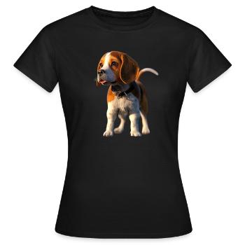 Beagle Welpe Beagles Süßer Hund English Beagle - Frauen T-Shirt - Schwarz - Vorne - AI Model Female 172 dark (172cm)