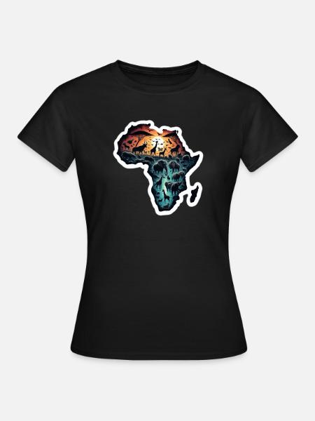 Afrika Abenteuerlust - Frauen T-Shirt - Schwarz