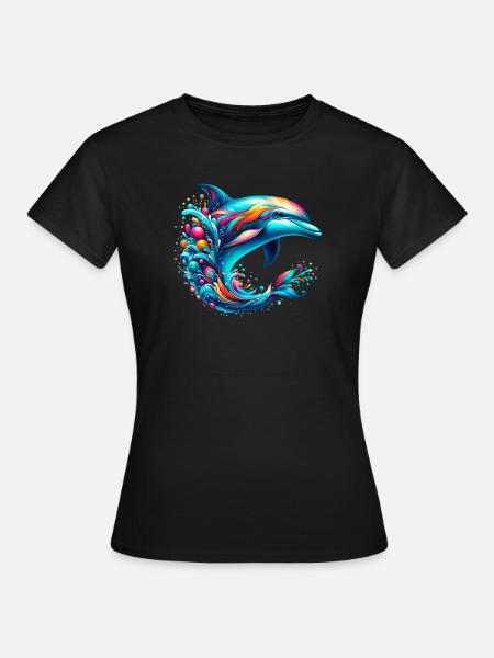 Delfin - Frauen T-Shirt - Schwarz