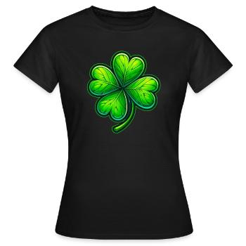 Trèfle à quatre feuilles - T-shirt Femme - noir - Devant - AI Model Female 172 dark (172cm)