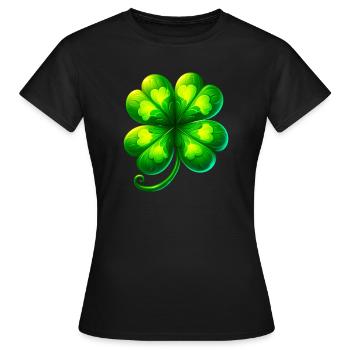 Trèfle à quatre feuilles - T-shirt Femme - noir - Devant - AI Model Female 172 dark (172cm)