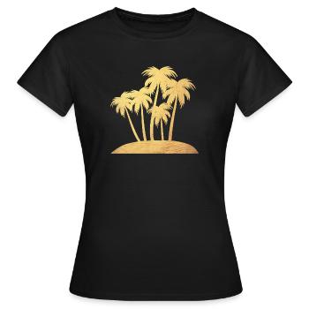 Palm Island Gold Vacation Luxe Mers du Sud Prêt pour les vacances - T-shirt Femme - noir - Devant - AI Model Female 172 dark (172cm)
