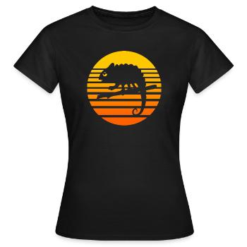 Chamaeleon tier - Frauen T-Shirt - Schwarz - Vorne - AI Model Female 172 dark (172cm)