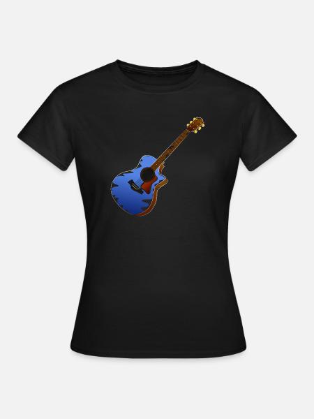 Gitarre musiker - Frauen T-Shirt - Schwarz