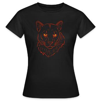Bergloewe raubtier - Frauen T-Shirt - Schwarz - Vorne - AI Model Female 172 dark (172cm)