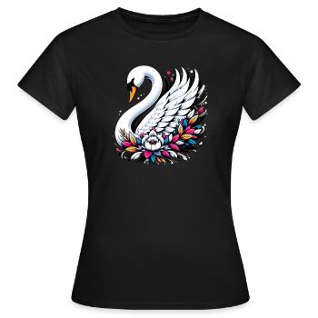 Cygne - T-shirt Femme - noir - Devant - AI Model Female 172 dark (172cm)